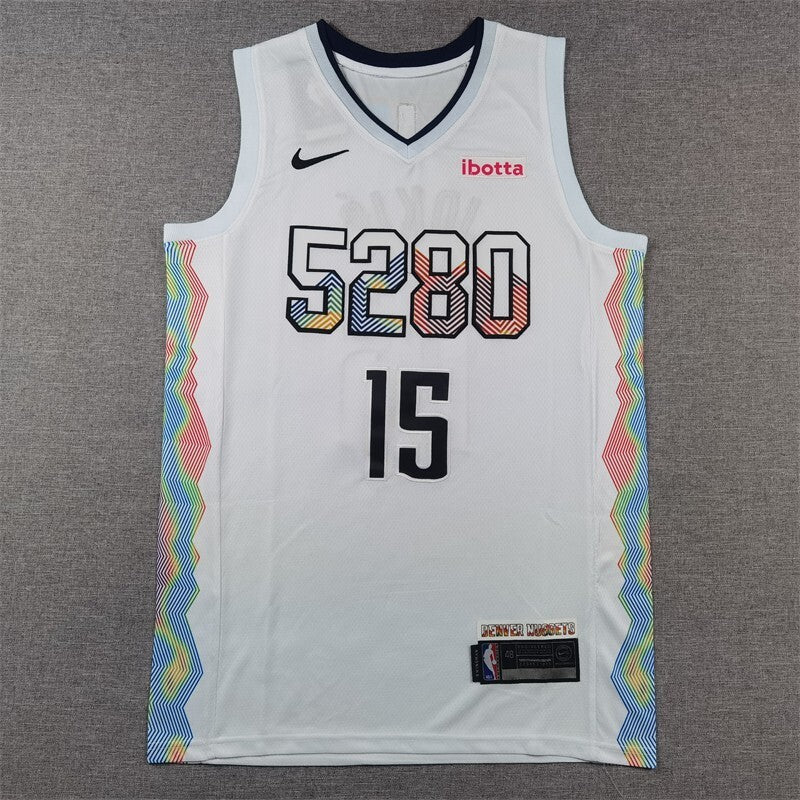Denver Nuggets #15 Nikola Jokic Nuggets 15 White City Edition s-xxl Style 2 Basketball Jersey basketball jersey product view 1