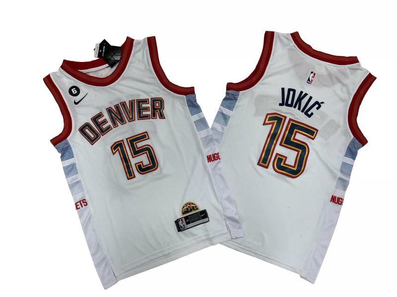 Denver Nuggets #15 Nikola Jokic Nuggets 15 # White 22-23 Season City Edition Jersey -- Nikola . Jokic basketball jersey product view 1