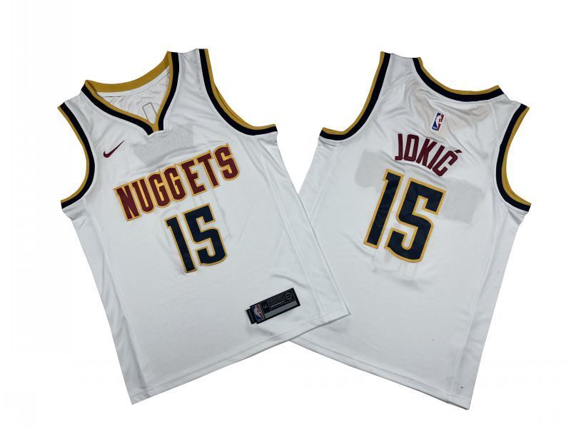 Denver Nuggets #15 Nikola Jokic Nuggets 15 # White Fan Edition -- Nikola . Jokic Basketball Jersey basketball jersey product view 1