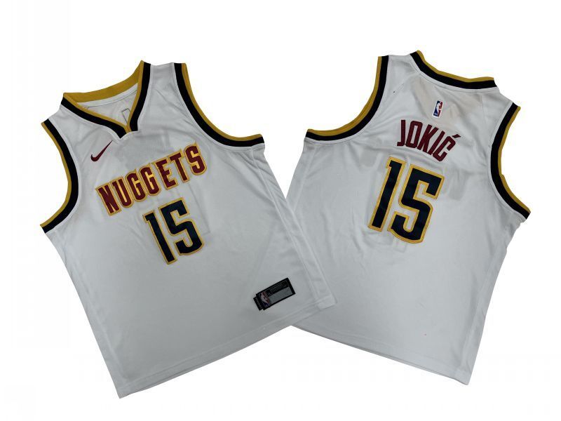 Denver Nuggets #15 Nikola Jokic Nuggets 15 # White Fan Edition Youth - Nikola . Jokic Basketball Jersey basketball jersey product view 1