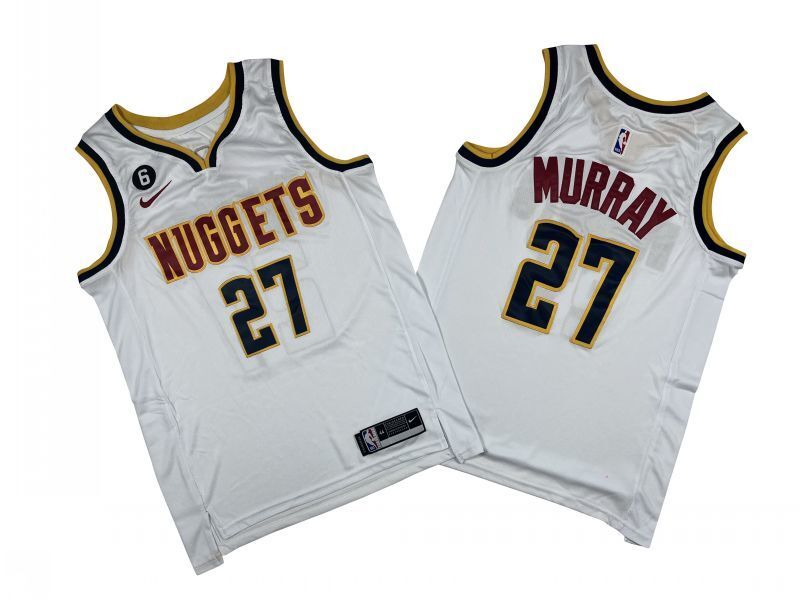 Denver Nuggets #27 Jamal Murray Nuggets 27 # White 22-23 Season Fan Edition Jersey -- Ja --. Murray basketball jersey product view 1