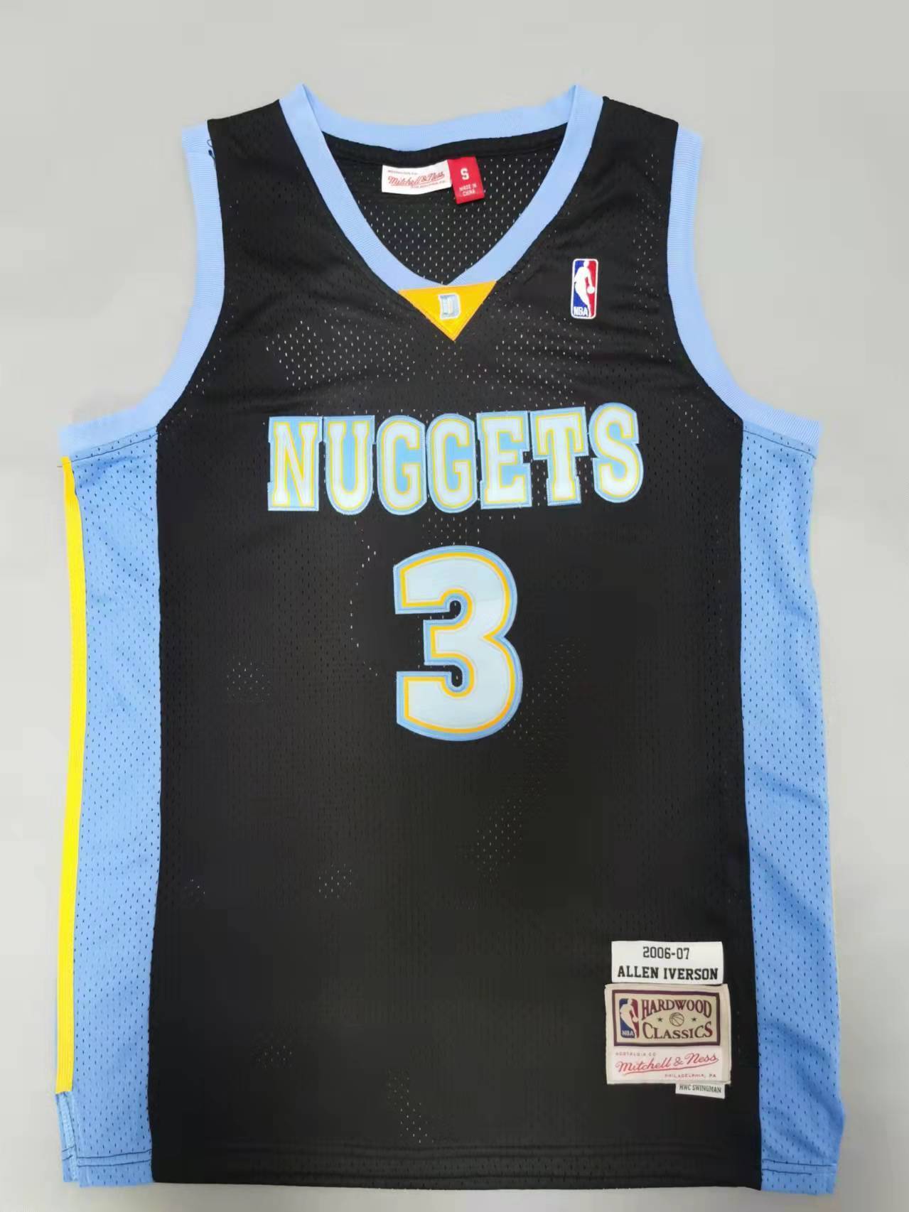 Denver Nuggets #3 Iverson throwback jersey black Style 4 Basketball Jersey basketball jersey product view 1