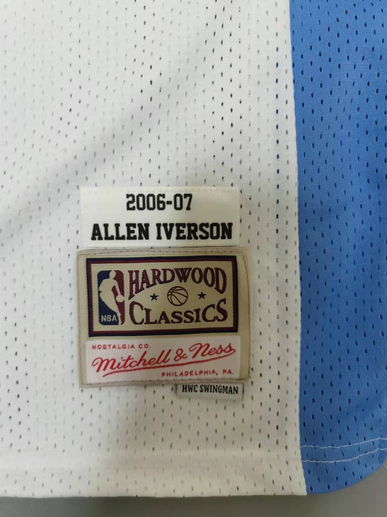 Denver Nuggets #3 Iverson throwback jersey white Style 3 Basketball Jersey basketball jersey product view 1