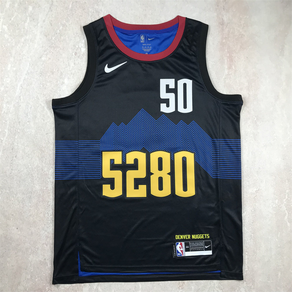 Denver Nuggets #50 Aaron Gordon Hot Press Nuggets 50 Black City S-XXL Style 2 Basketball Jersey basketball jersey product view 1