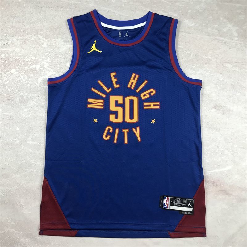 Denver Nuggets #50 Aaron Gordon Hot Press Nuggets 50 Blue s-xxl Style 2 Basketball Jersey basketball jersey product view 1