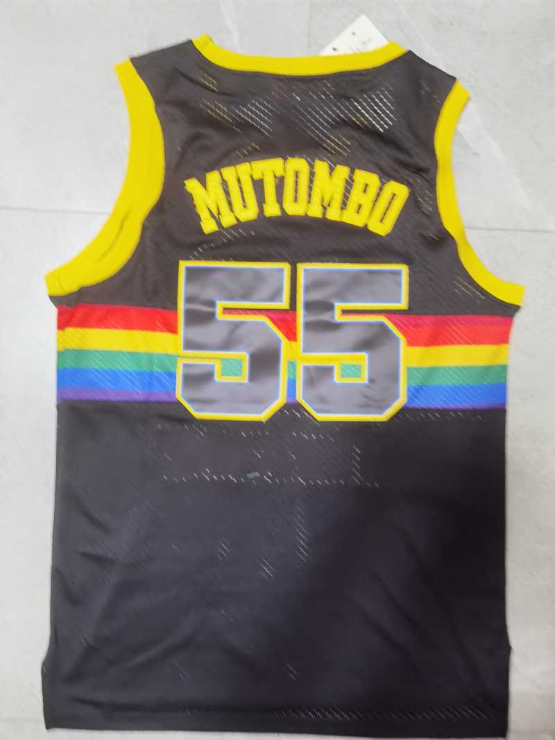 Denver Nuggets #55 Dikembe Mutombo Nuggets 55 # Black Retro Edition Jersey Style 1 Basketball Jersey basketball jersey product view 1