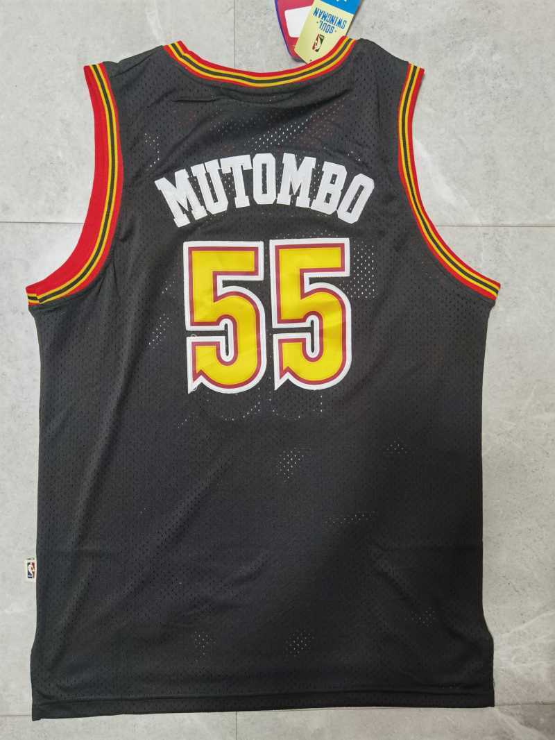 Denver Nuggets #55 Dikembe Mutombo Nuggets 55 # Navy Retro Edition Jersey Style 1 Basketball Jersey basketball jersey product view 1