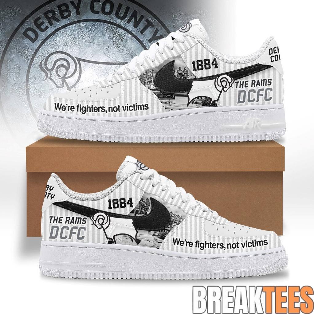 Derby County 1884 The Rams DCFC Special Air Force 1 Shoes Unisex T-shirt, Sweatshirt, Hoodie, Long Sleeve Tee - T-Shirt, Sweatshirt, Hoodie