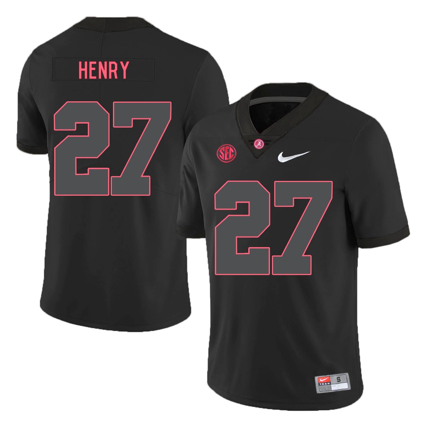 Derrick Henry 27 Lights Out .2jpg College Football Jersey football jersey product view 1