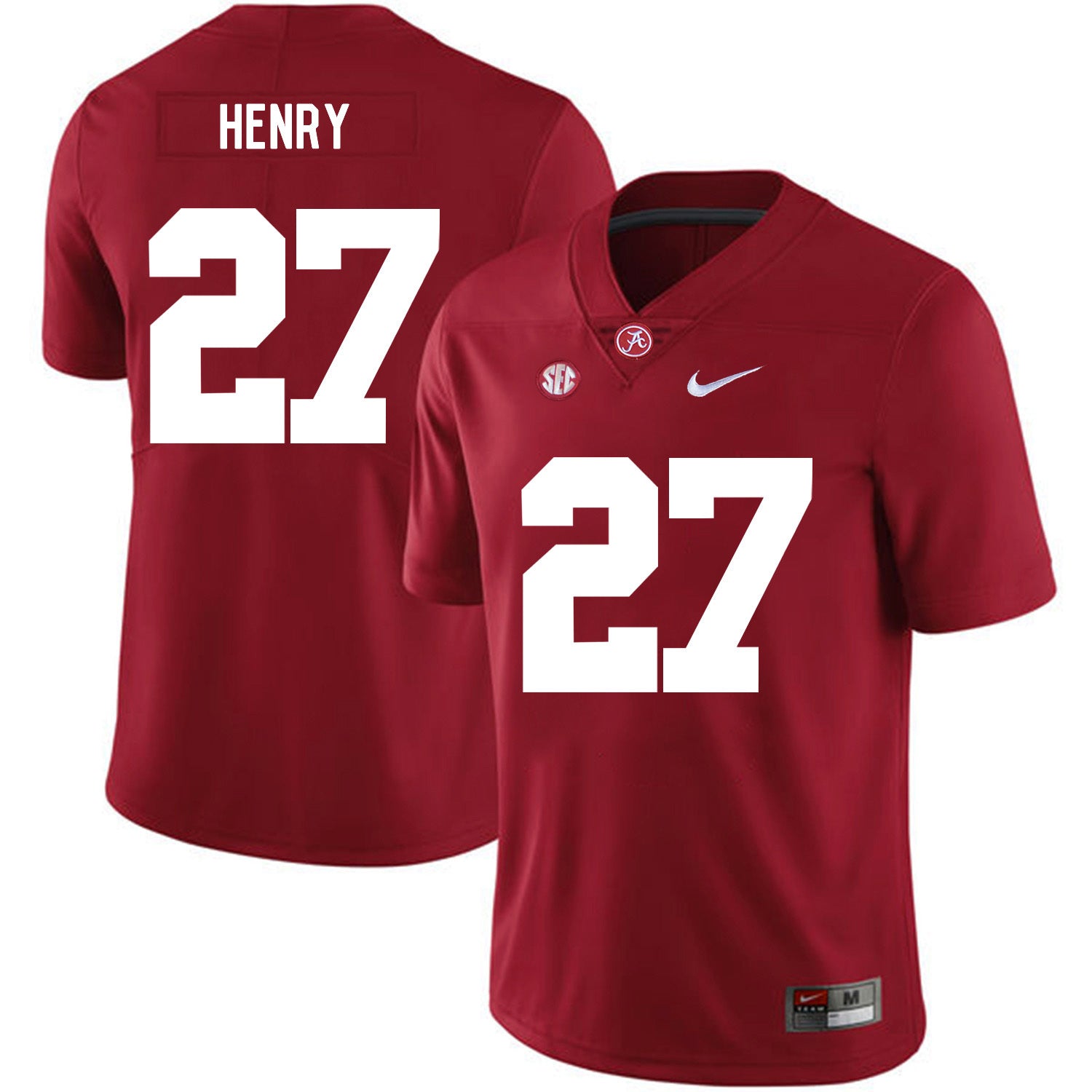 Derrick Henry 27 Red .2jpg College Football Jersey football jersey product view 1