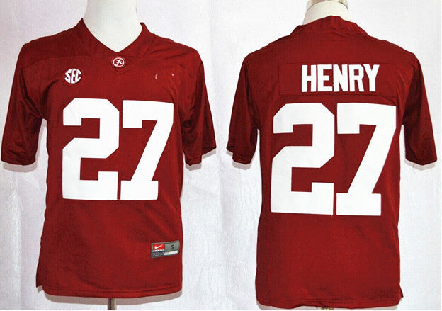 Derrick Henry 27 Red Diamond Edition College Football Jersey football jersey product view 1