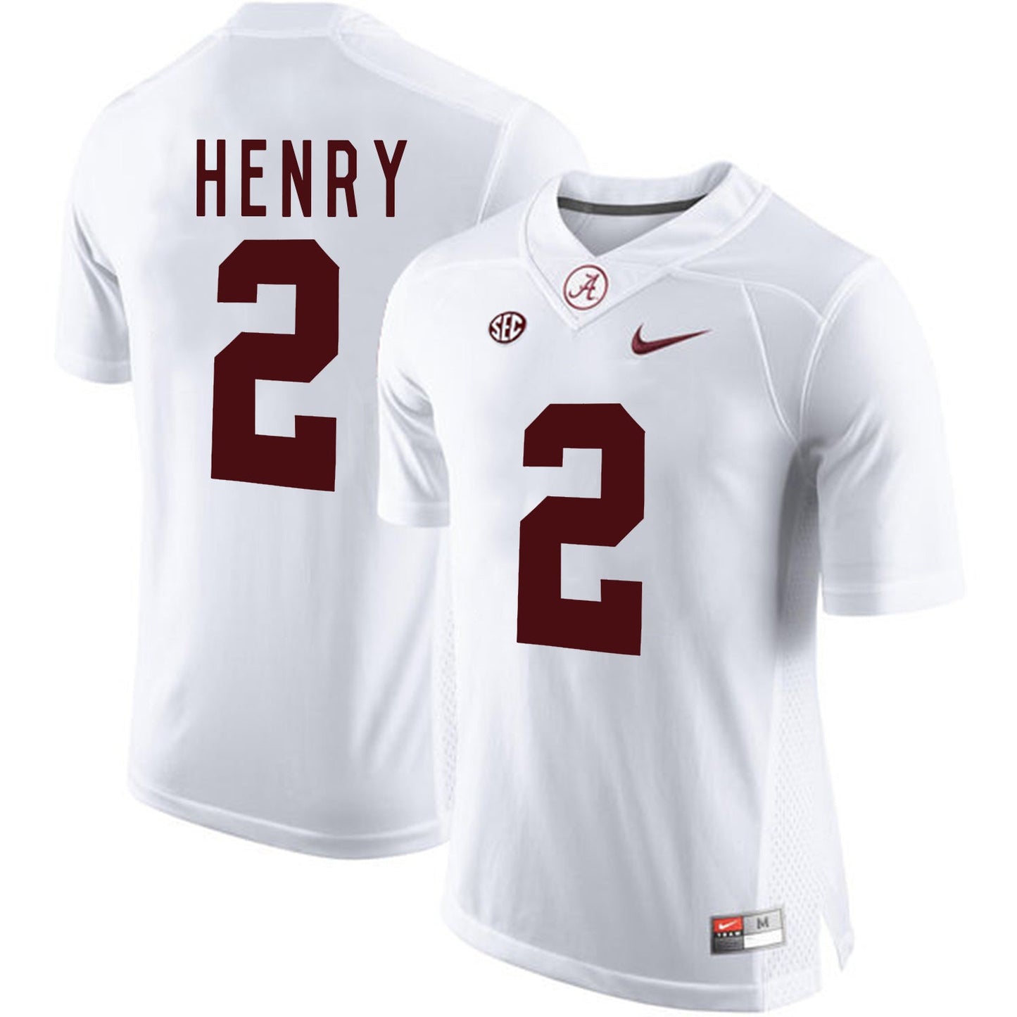 Derrick Henry 2 White College Football Jersey football jersey product view 1
