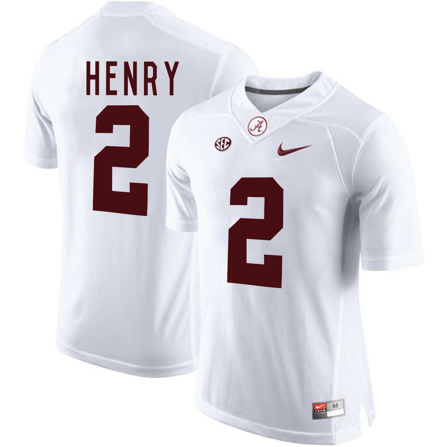 Derrick Henry 2 White College Football Jersey football jersey product view 1