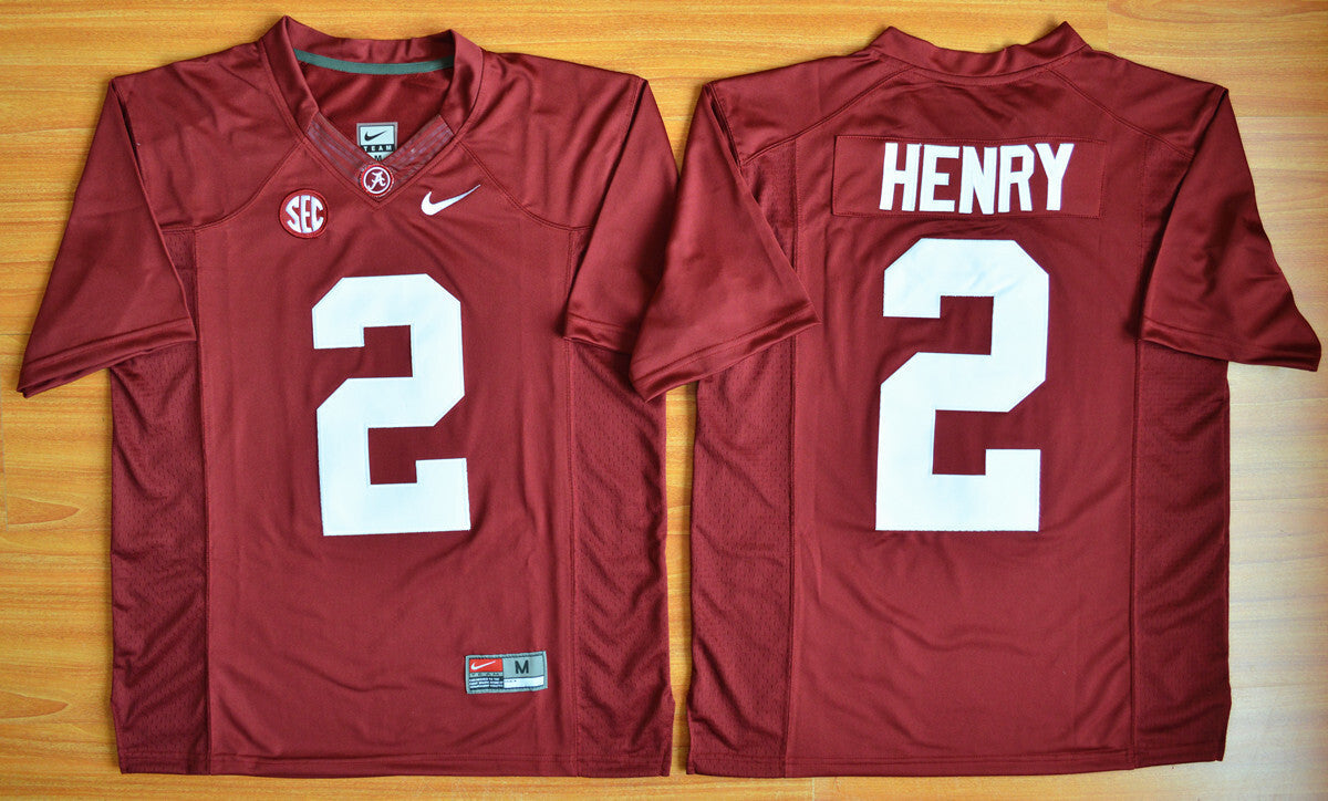 Derrick Henry 2 red College Football Jersey football jersey product view 1