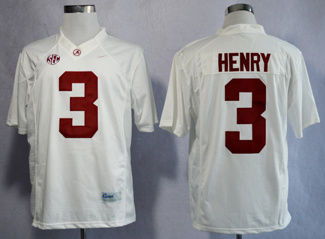 Derrick Henry 3 White College Football Jersey football jersey product view 1