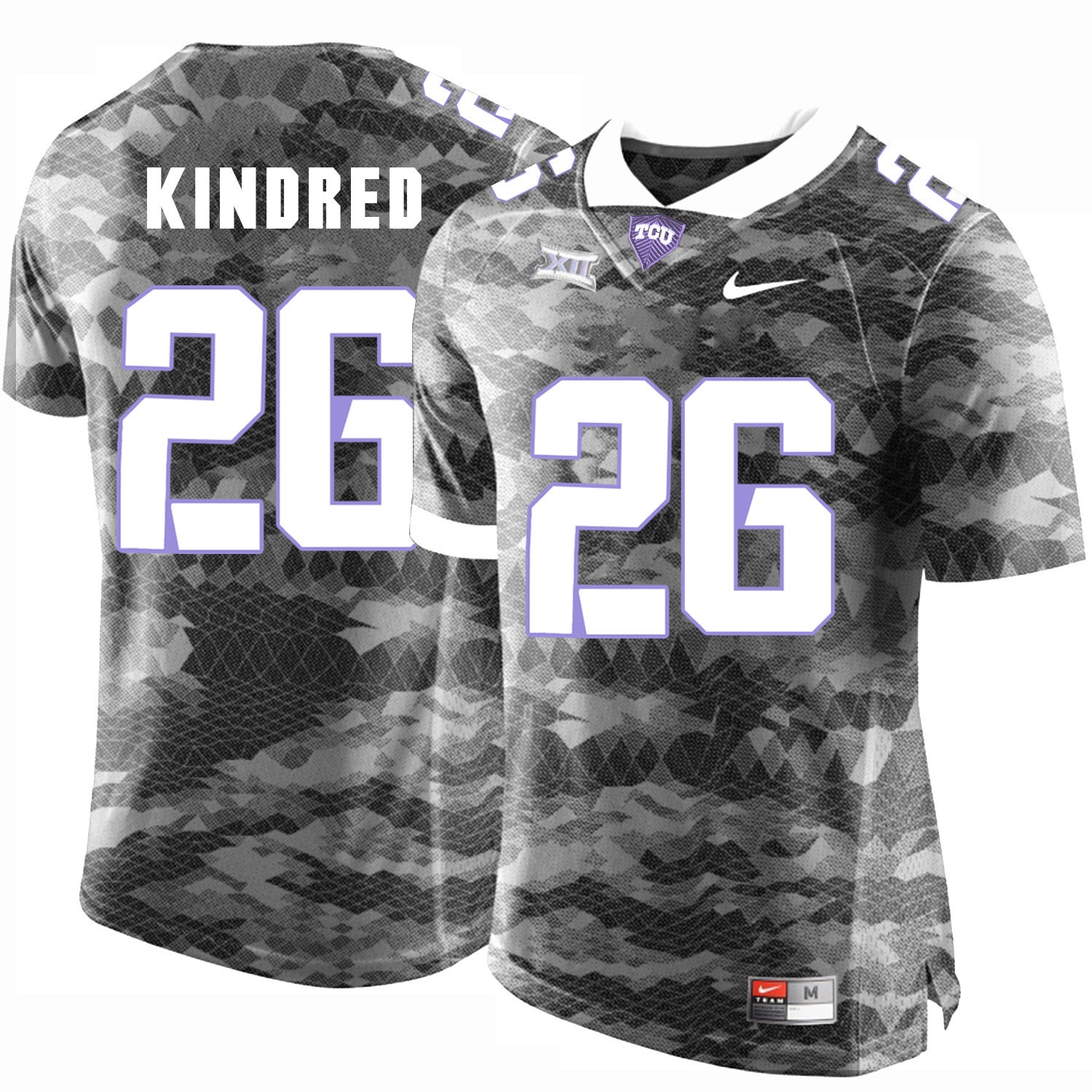 Derrick Kindred 26 Grey College Football Jersey football jersey product view 1