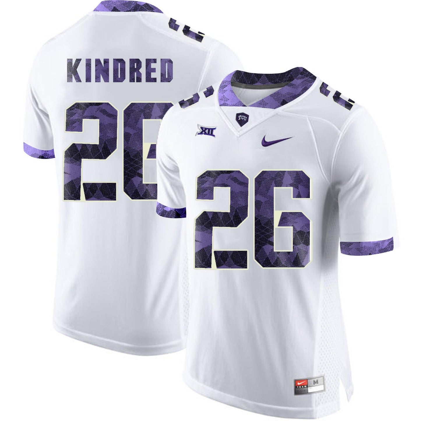Derrick Kindred 26 White College Football Jersey football jersey product view 1