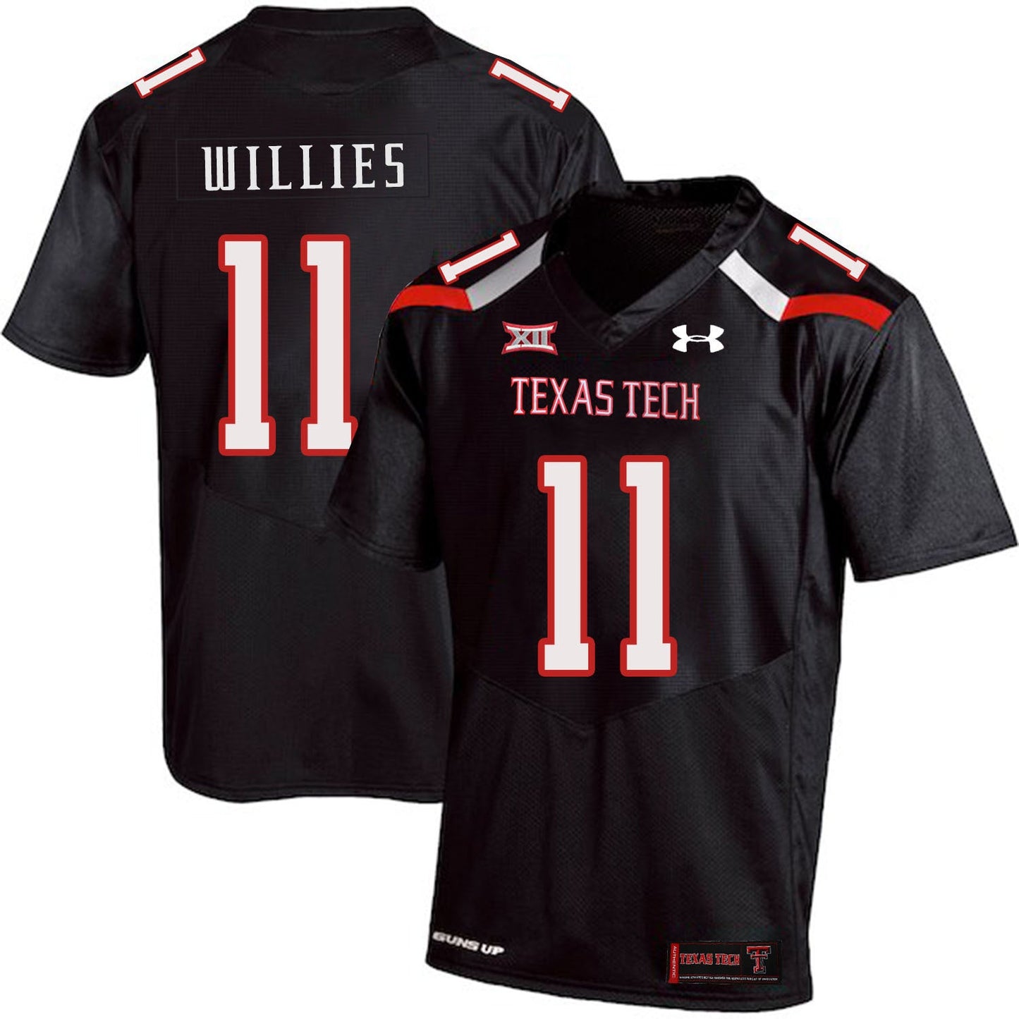 Derrick Willies 11 Black College Football Jersey football jersey product view 1