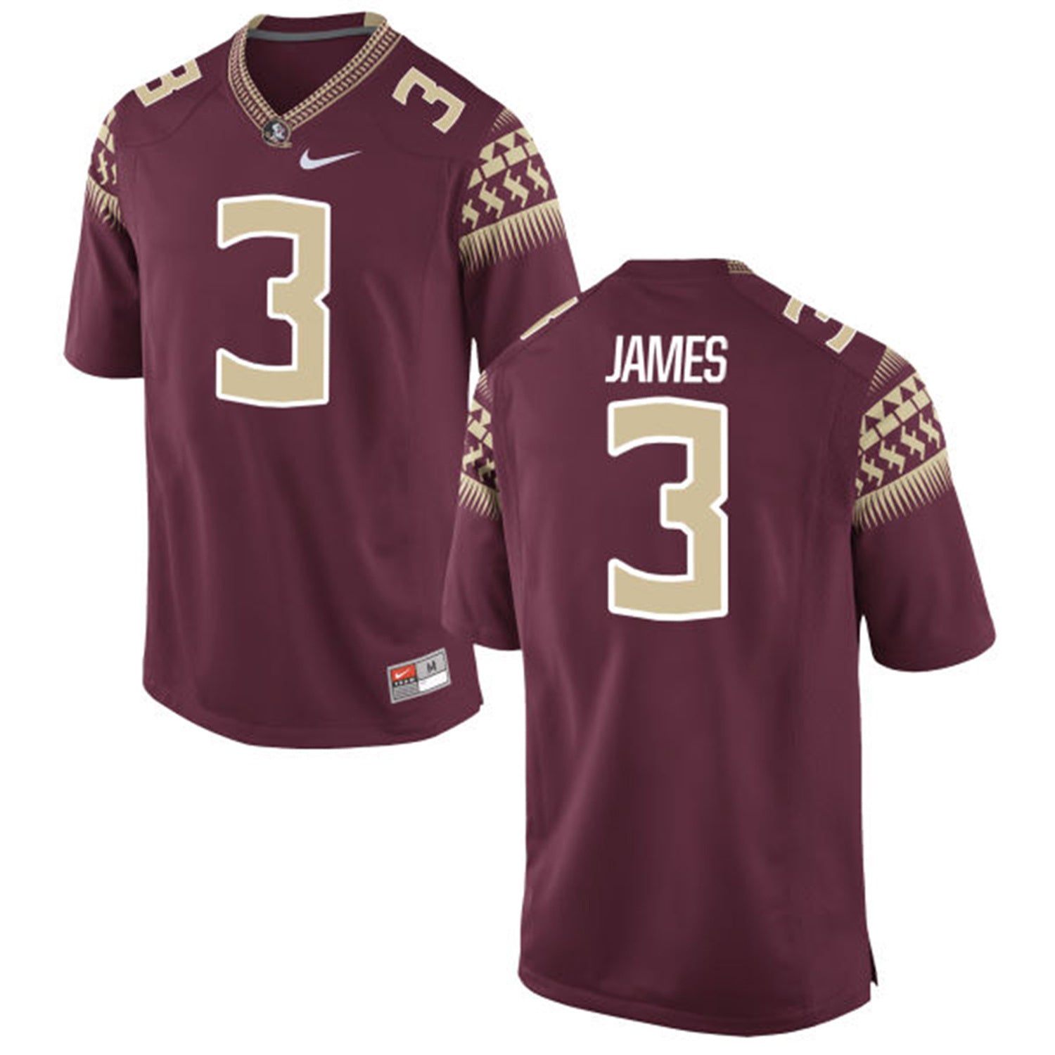 Derwin James 3 Burgundy College Football Jersey football jersey product view 1