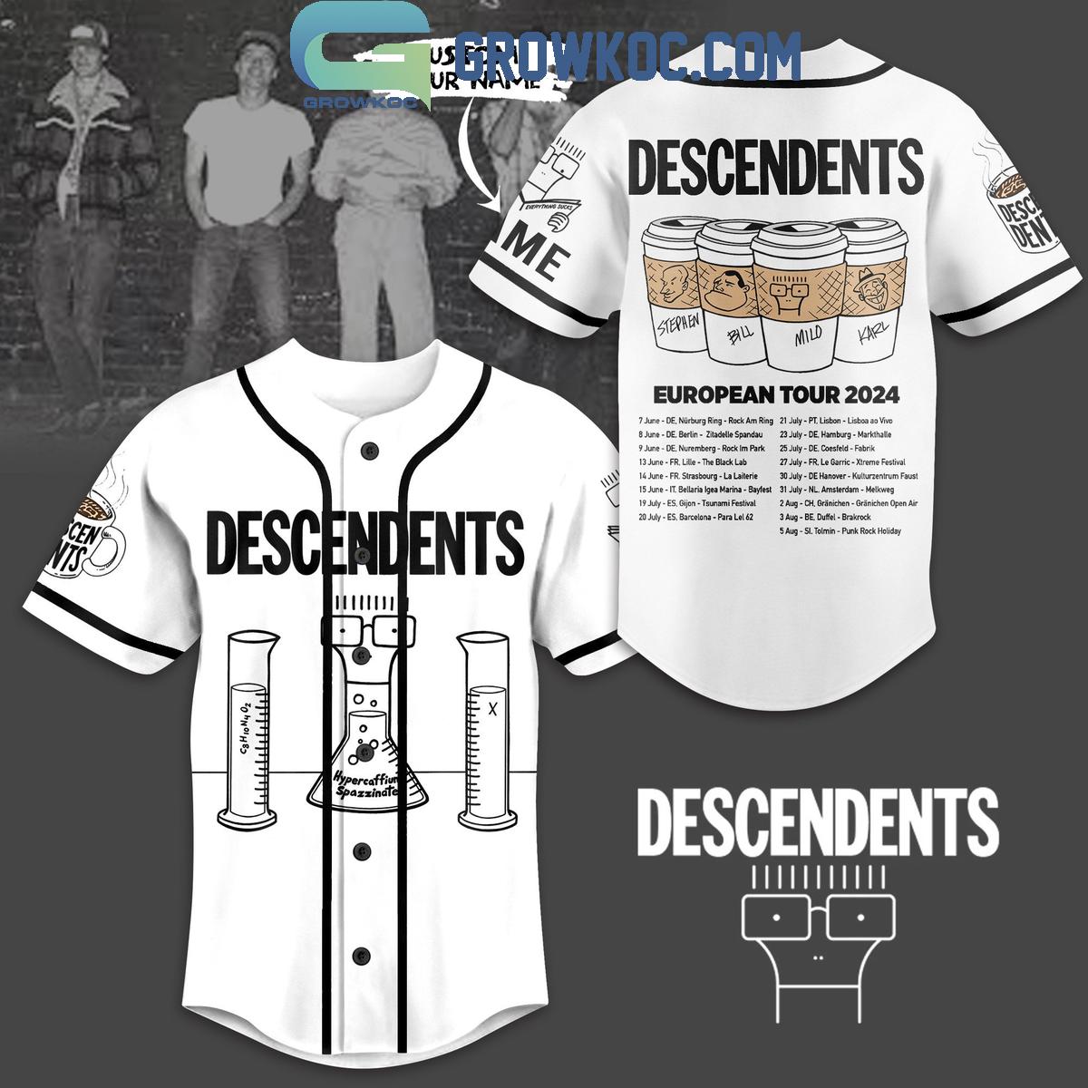 Descendents European Tour 2024 Personalized Baseball Jersey baseball jersey product view 1