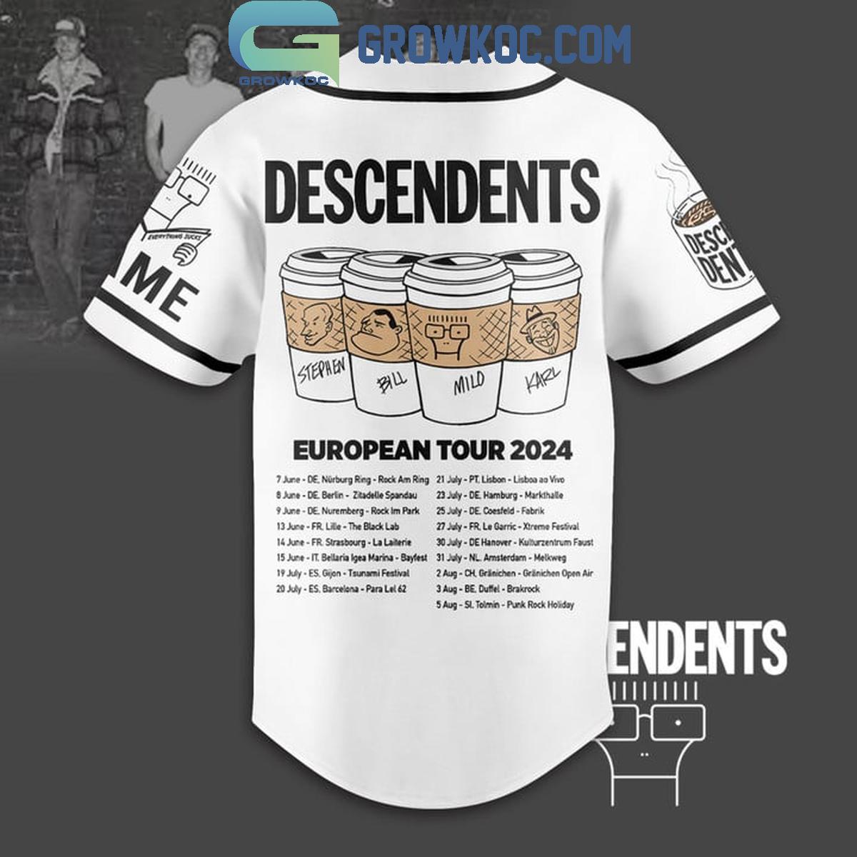 Descendents European Tour 2024 Personalized Baseball Jersey baseball jersey product view 3