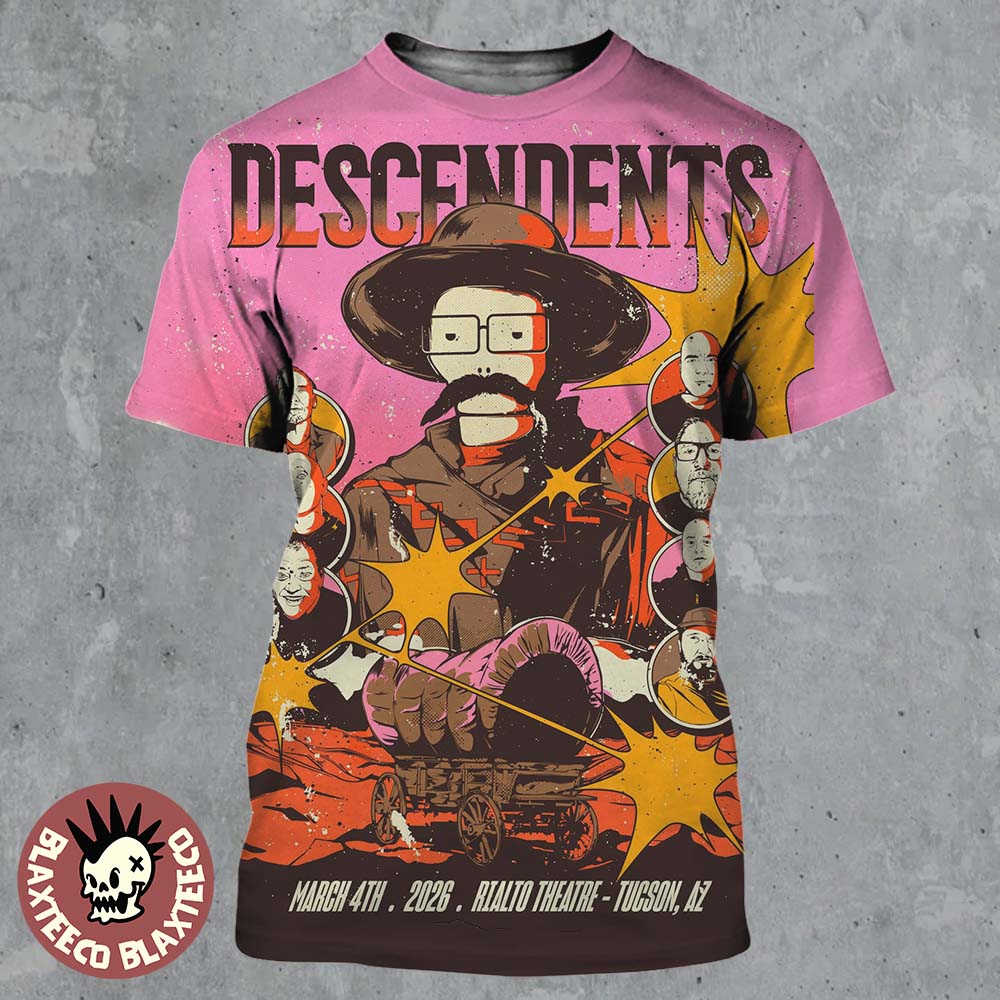 Descendents Tucson Arizona 2026 Gig Poster At Rialto Theatre On March 4 2026 All Over Print Shirt - T-Shirt, Sweatshirt, Hoodie