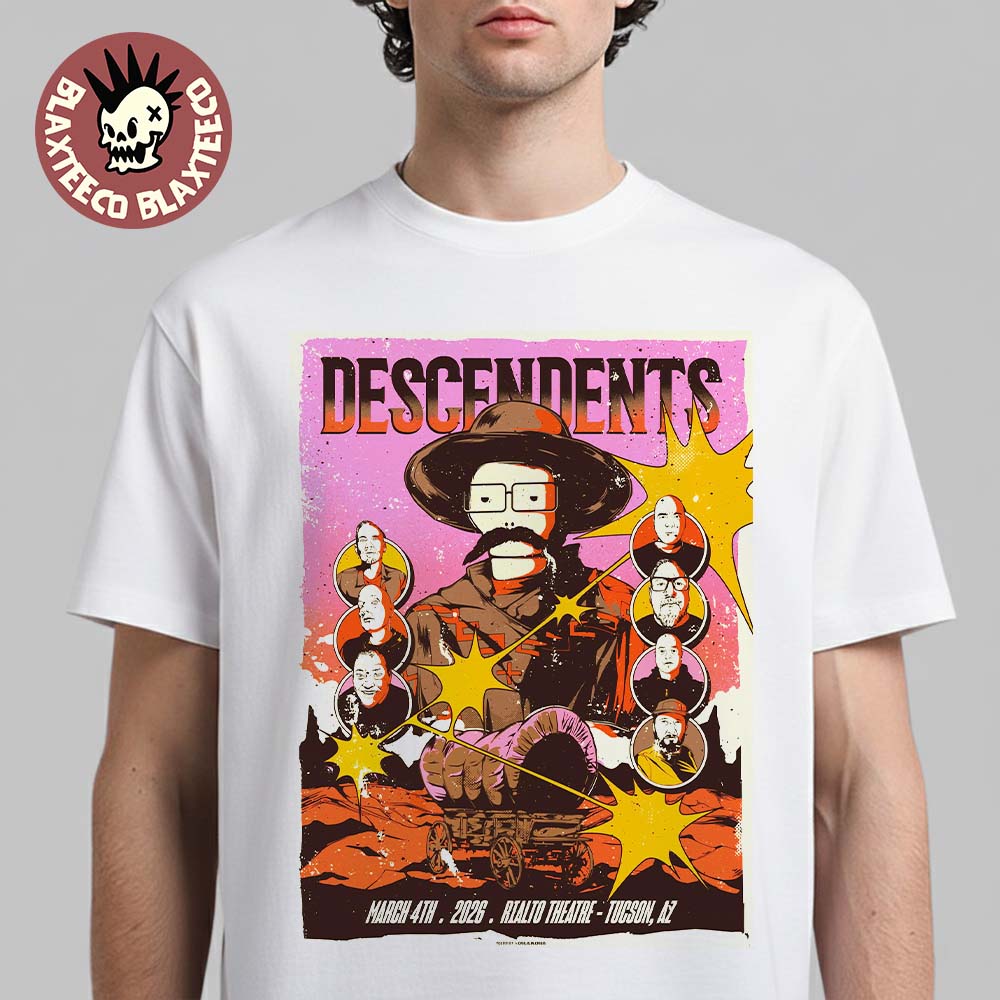Descendents Tucson Arizona 2026 Gig Poster At Rialto Theatre On March 4 2026 T-Shirt Unisex T-shirt, Sweatshirt, Hoodie, Long Sleeve Tee - T-Shirt, Sweatshirt, Hoodie