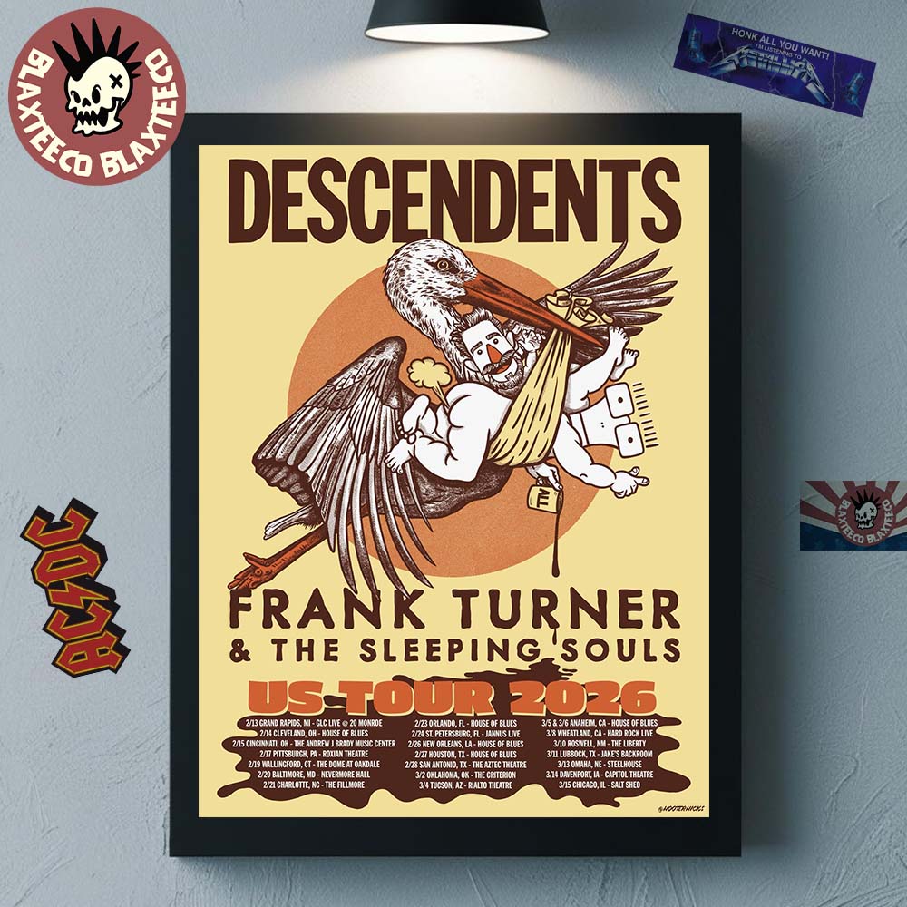 Descendents With Frank Turner And The Sleeping Souls US Tour 2026 Schedule Dates Home Decor Poster Canvas - T-Shirt, Sweatshirt, Hoodie