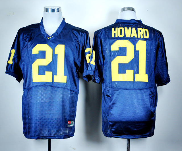 Desmond Howard 21 Blue College Football Jersey football jersey product view 1