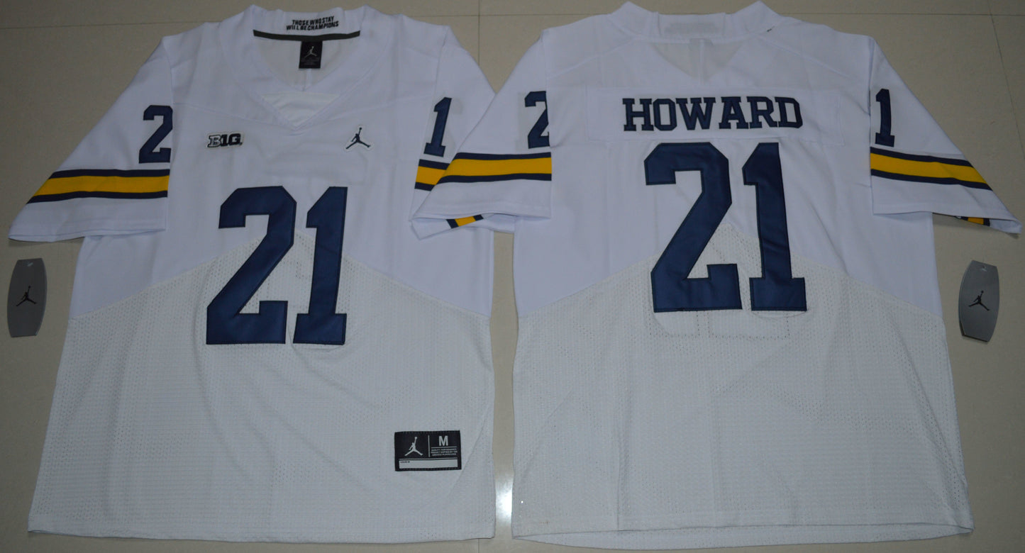 Desmond Howard 21 Elite Edition White College Football Jersey football jersey product view 1