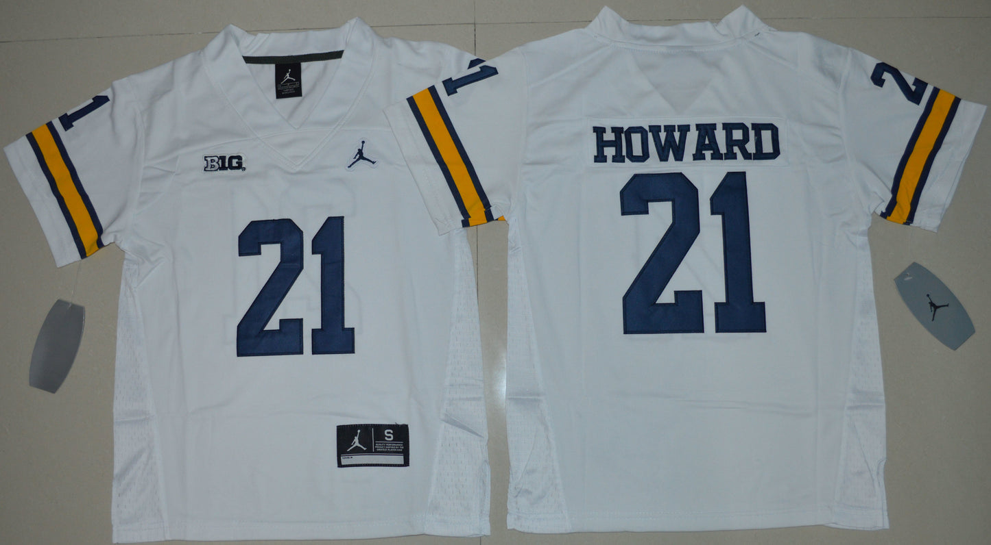 Desmond Howard 21 Youth White College Football Jersey football jersey product view 1