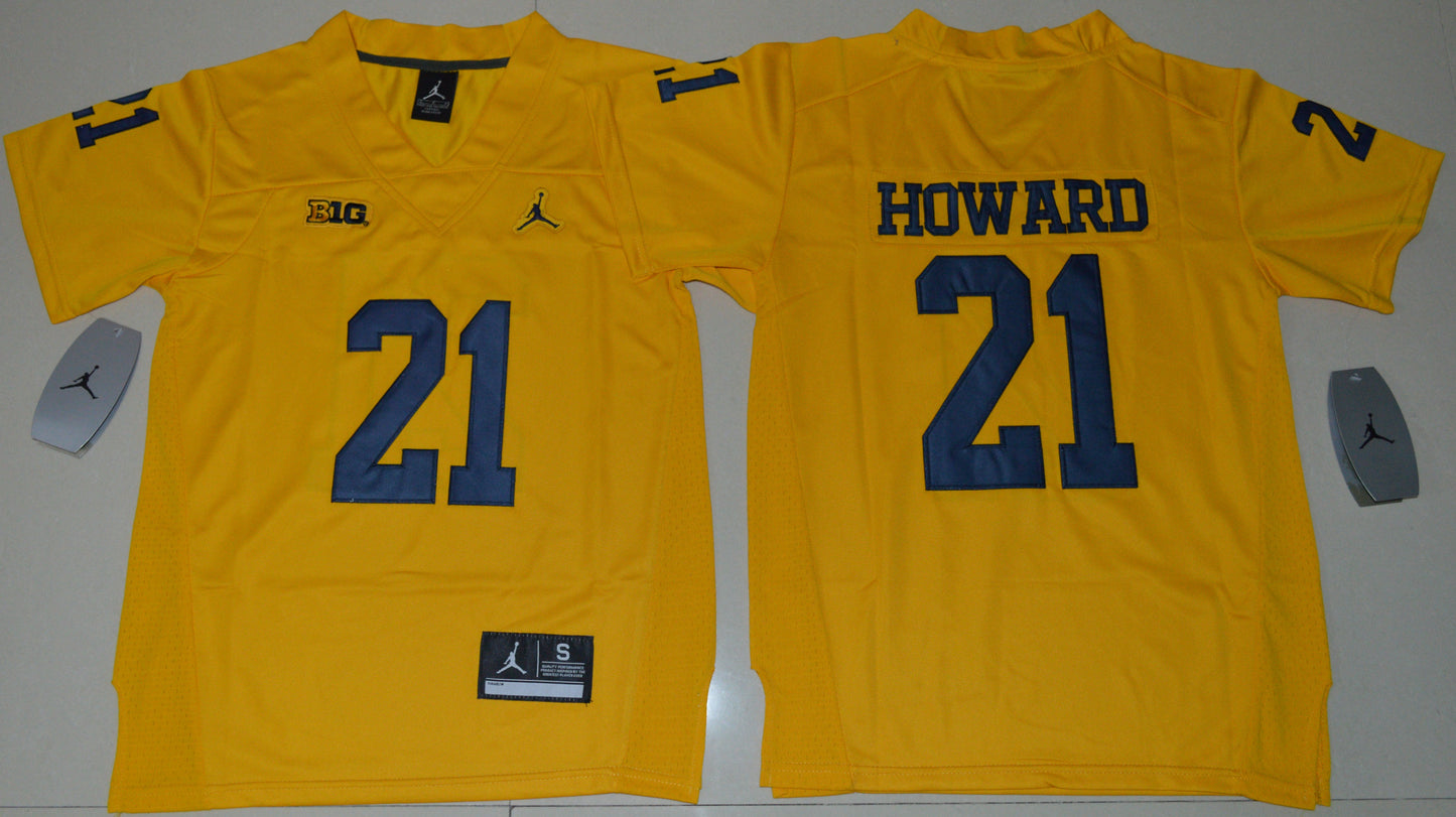 Desmond Howard 21 Youth Yellow College Football Jersey football jersey product view 1