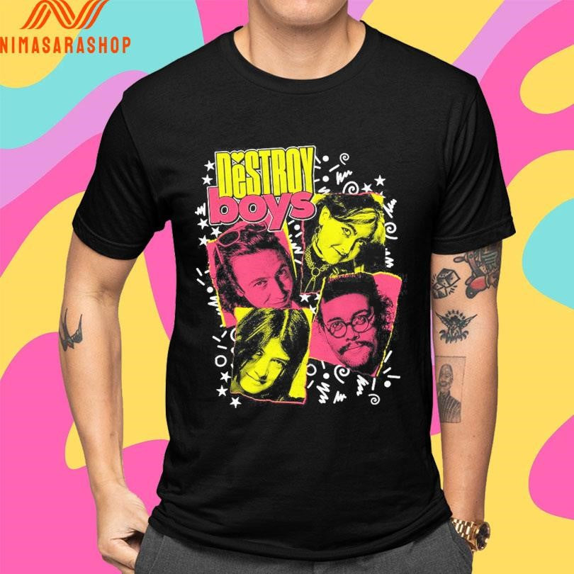 Destroy Boys Tiger Beat Black Tour - Adult & Kids T-Shirts, Sweatshirts & Hoodies apparel design preview 4