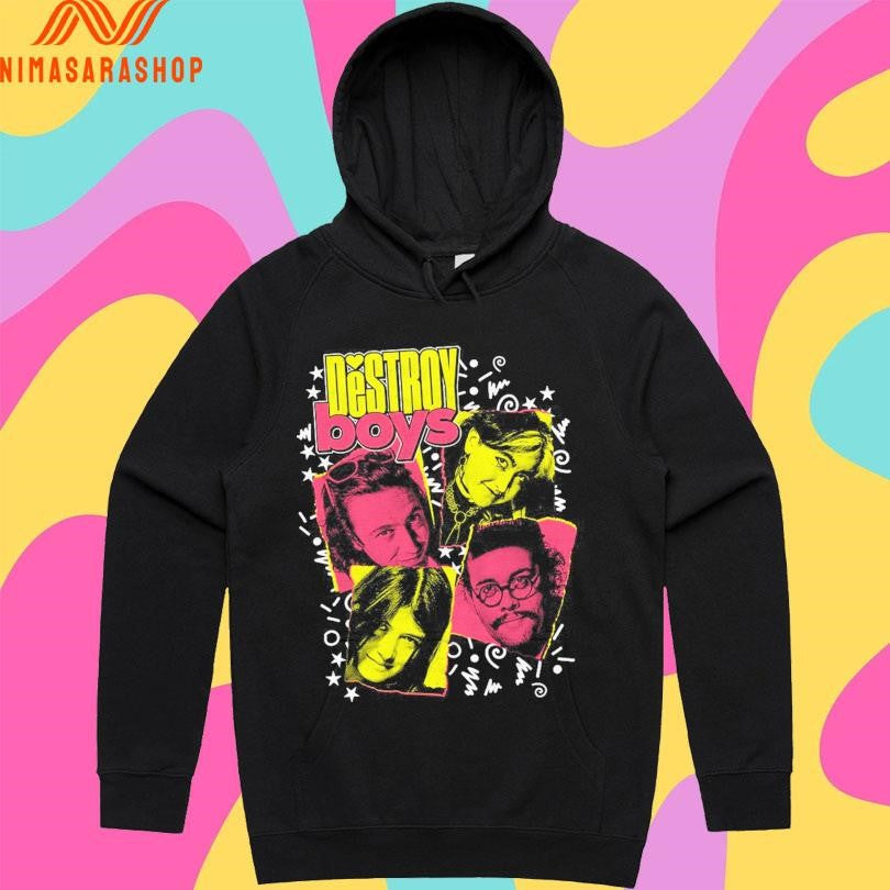 Destroy Boys Tiger Beat Black Tour - Adult & Kids T-Shirts, Sweatshirts & Hoodies apparel design preview 2
