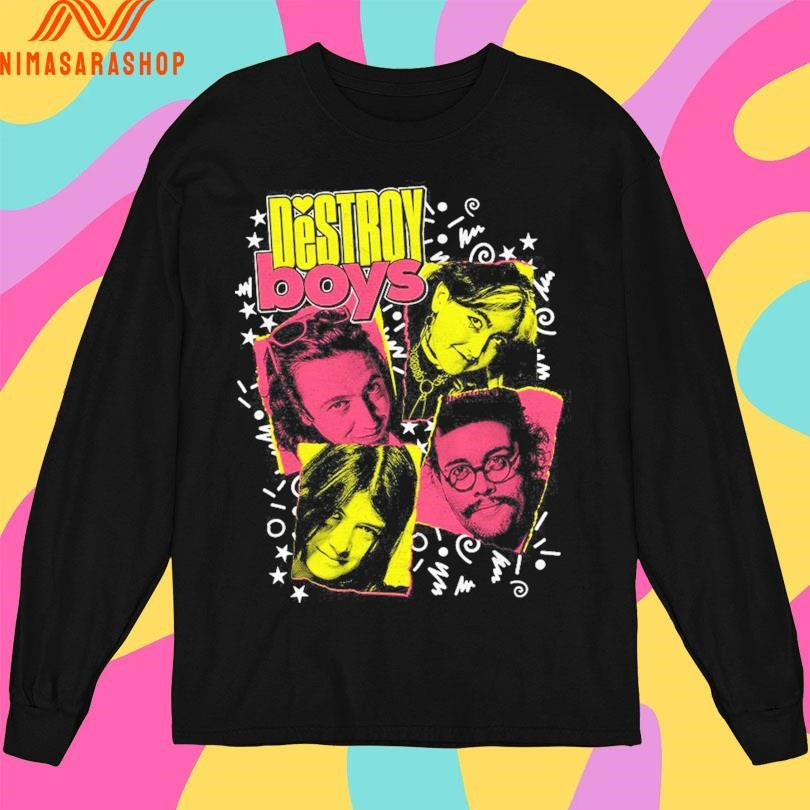 Destroy Boys Tiger Beat Black Tour - Adult & Kids T-Shirts, Sweatshirts & Hoodies apparel design preview 3