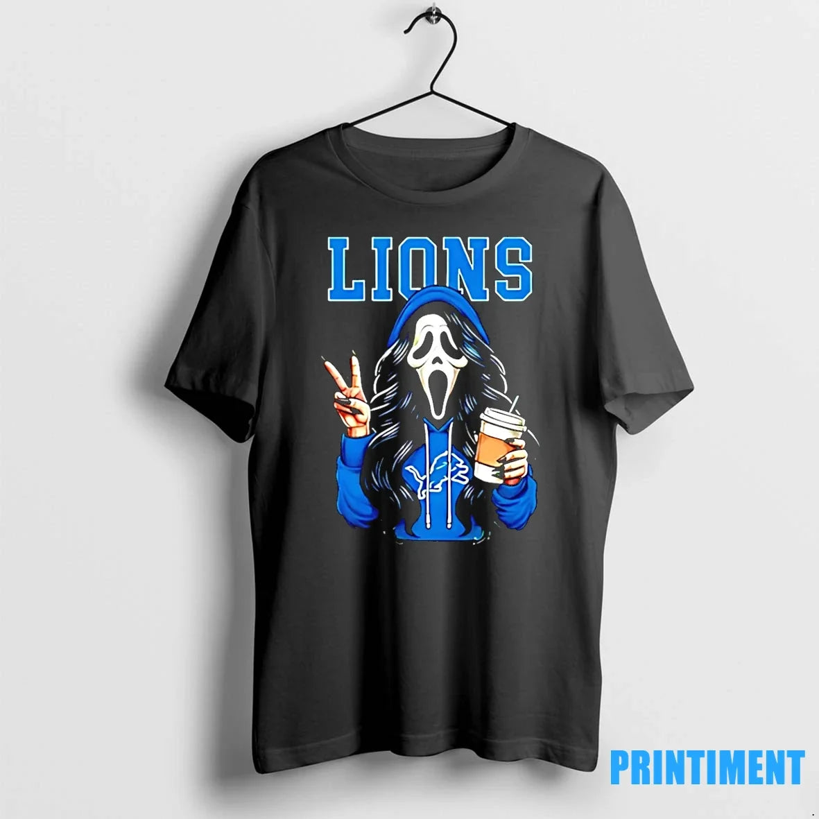 Detroit Lions Football Team Ghostface Scream Halloween Tshirts Sweater Unisex T-shirt, Sweatshirt, Hoodie, Long Sleeve Tee - T-Shirt, Sweatshirt, Hoodie