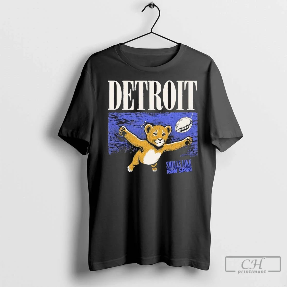 Detroit Lions Smells Like Team Spirit T Shirts Unisex T-shirt, Sweatshirt, Hoodie, Long Sleeve Tee - T-Shirt, Sweatshirt, Hoodie