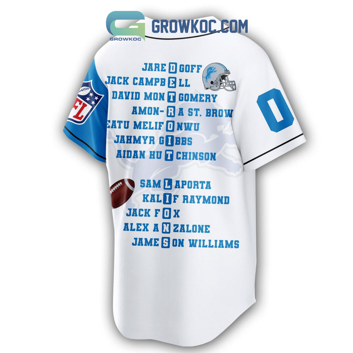 Detroit Lions The Champions Team Personalized Baseball Jersey baseball jersey product view 2