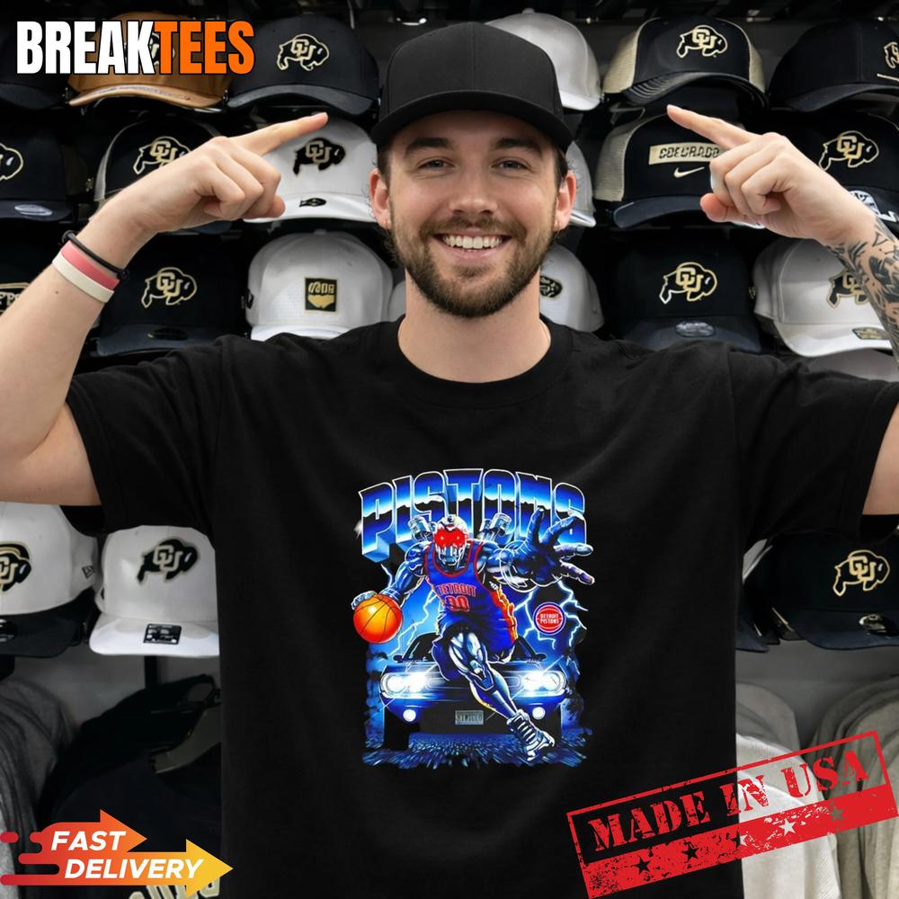 Detroit Pistons NBA Horsepower Robot T-Shirt Unisex T-shirt, Sweatshirt, Hoodie, Long Sleeve Tee - T-Shirt, Sweatshirt, Hoodie