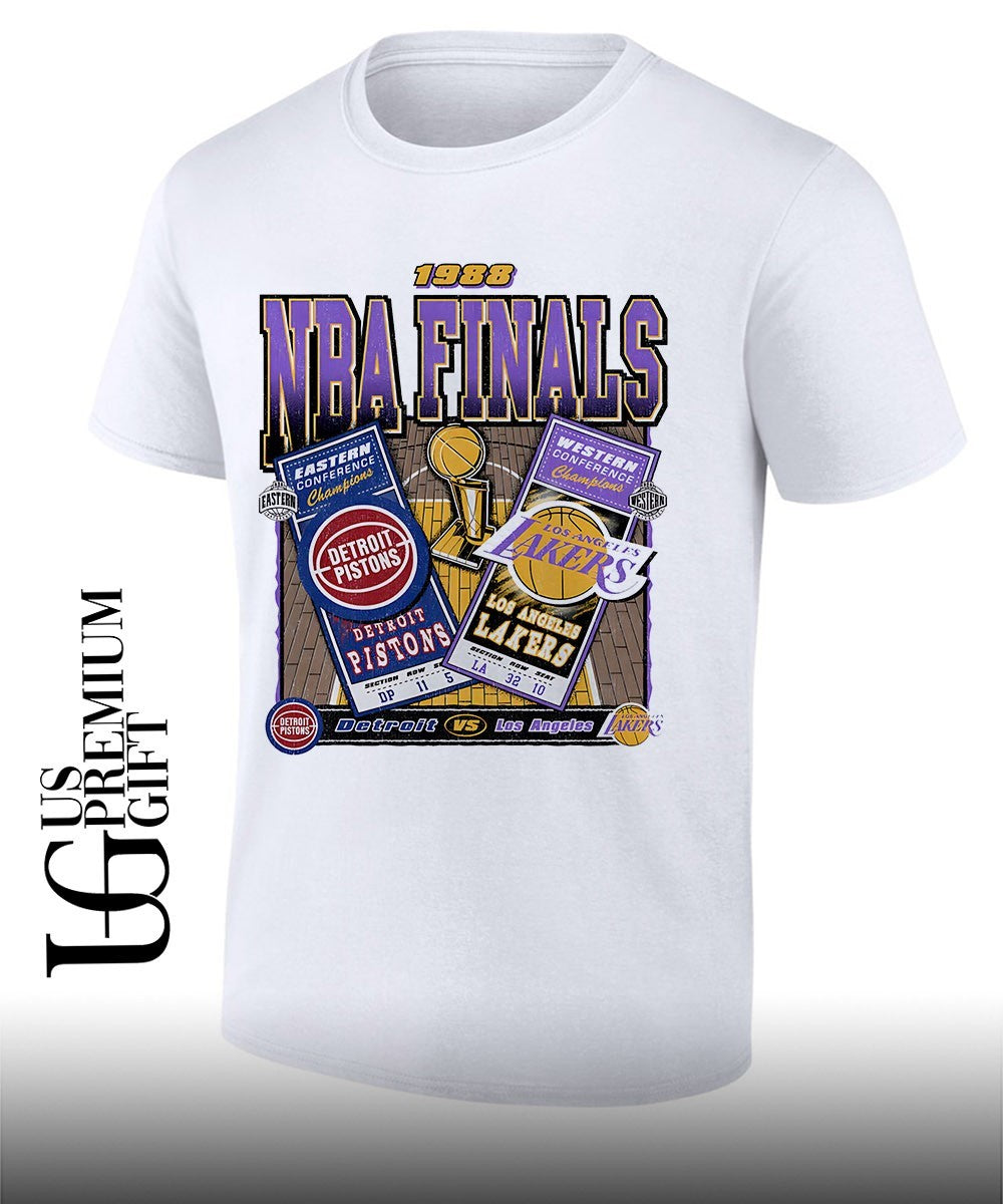 Detroit Pistons vs Los Angeles Lakers 1988 NBA Finals dueling vintage shirt Unisex T-shirt, Sweatshirt, Hoodie, Long Sleeve Tee - T-Shirt, Sweatshirt, Hoodie