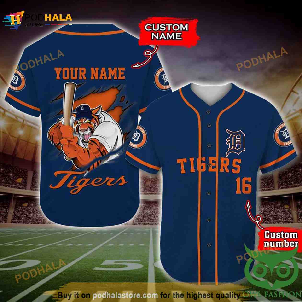 Detroit Tigers 3D Baseball Jersey Personalized Gift, Custom Name Number baseball jersey product view 1