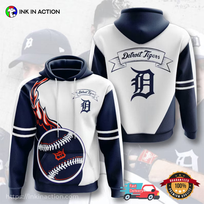 Detroit Tigers D Flame Baseball Jersey baseball jersey product view 1