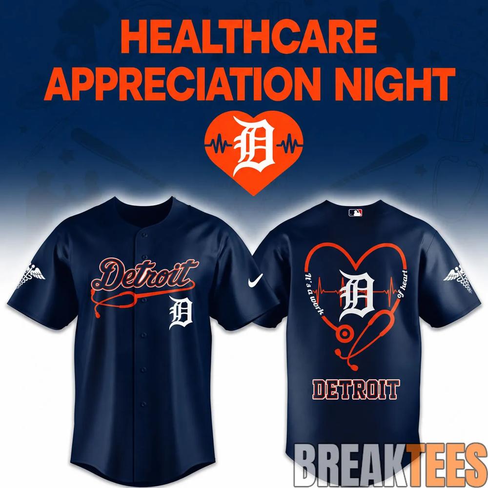 Detroit Tigers Healthcare Appreciation Night x MLB Game 2026 Baseball Jersey baseball jersey product view 1