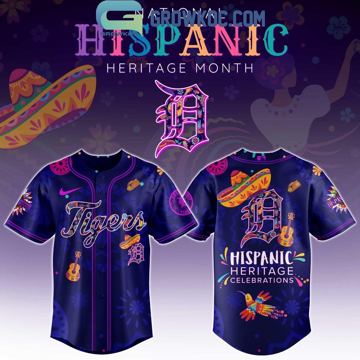 Detroit Tigers Hispanic Heritage Celebrations 2025 Baseball Jersey baseball jersey product view 1