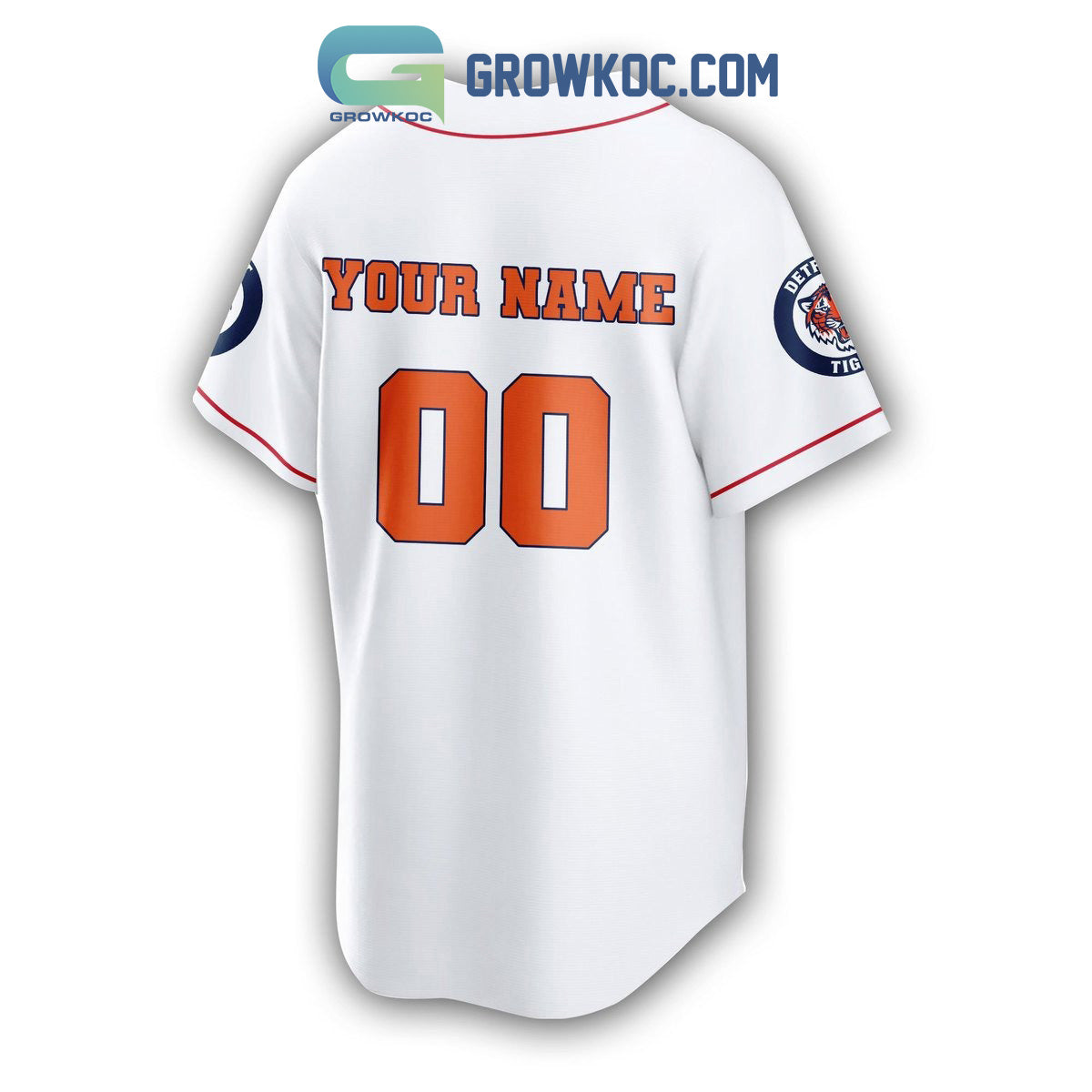 Detroit Tigers MLB Home Kit Personalized Baseball Jersey baseball jersey product view 3