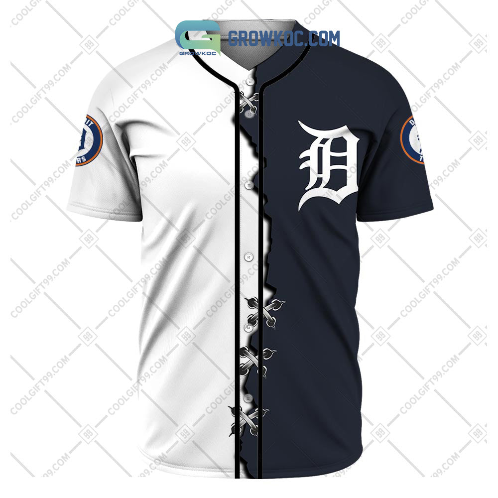 Detroit Tigers MLB Personalized Mix Baseball Jersey baseball jersey product view 2