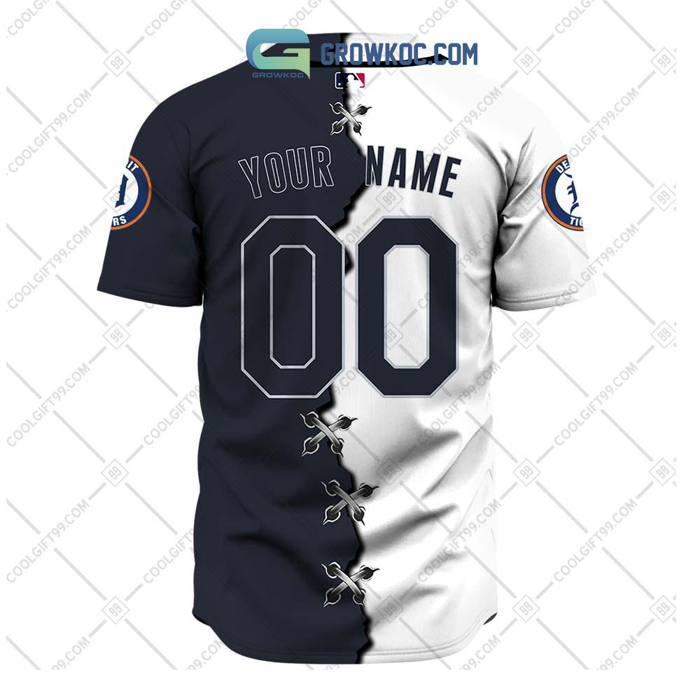 Detroit Tigers MLB Personalized Mix Baseball Jersey baseball jersey product view 3