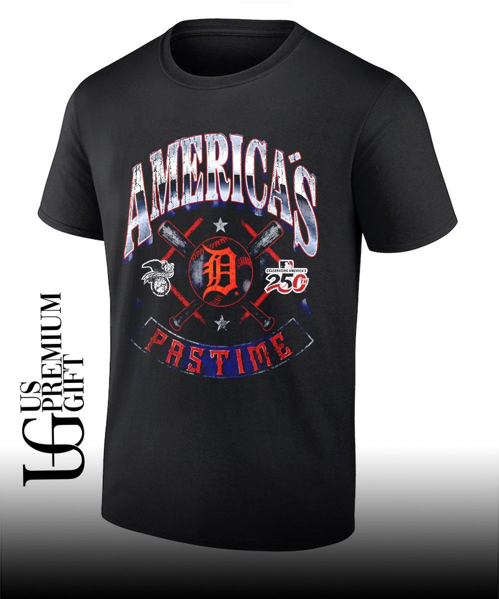 Detroit Tigers baseball Americana 250th Pastime celebrating logo shirt Unisex T-shirt, Sweatshirt, Hoodie, Long Sleeve Tee - T-Shirt, Sweatshirt, Hoodie
