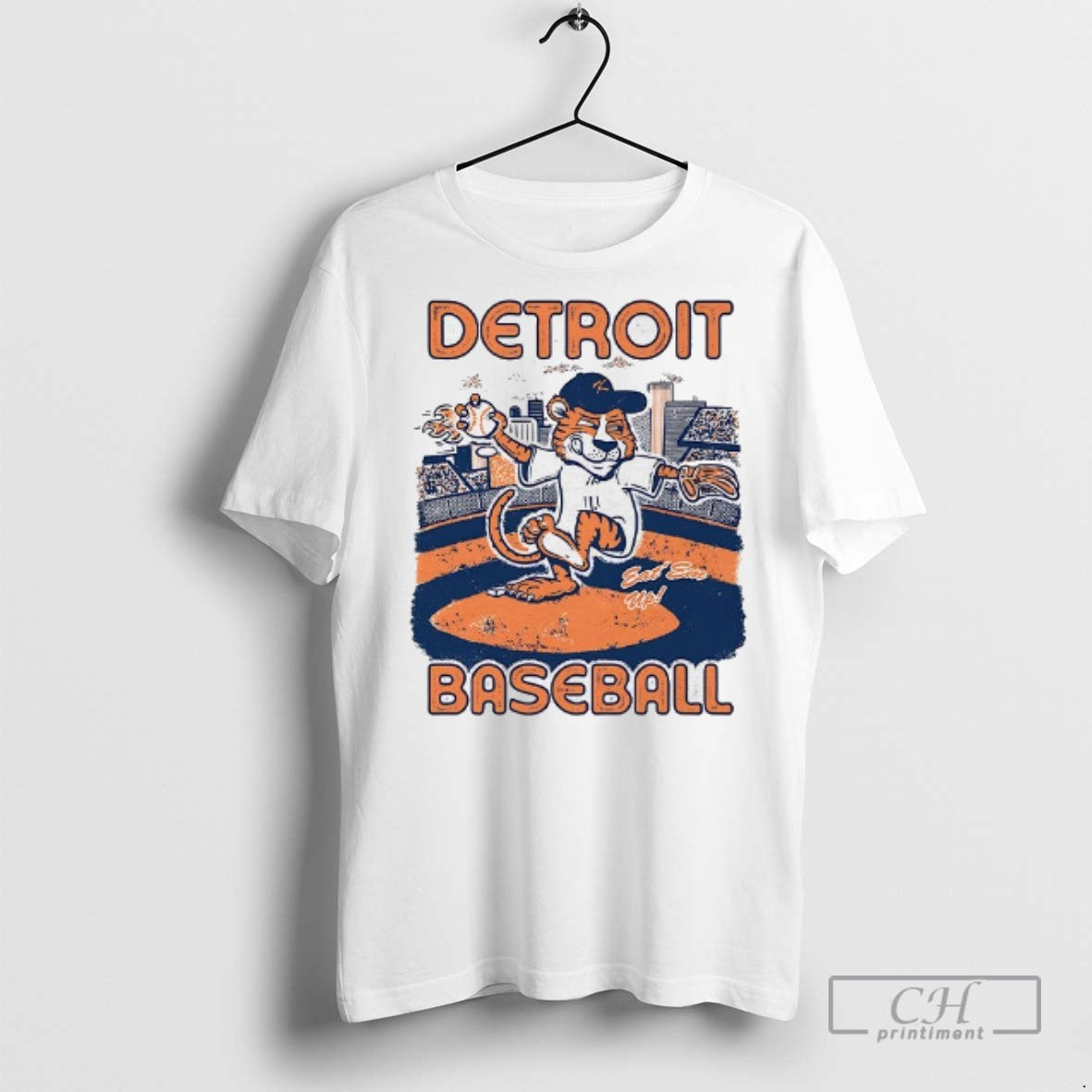 Detroit Tigers Baseball Cartoon Tiger T Shirts Unisex T-shirt, Sweatshirt, Hoodie, Long Sleeve Tee - T-Shirt, Sweatshirt, Hoodie