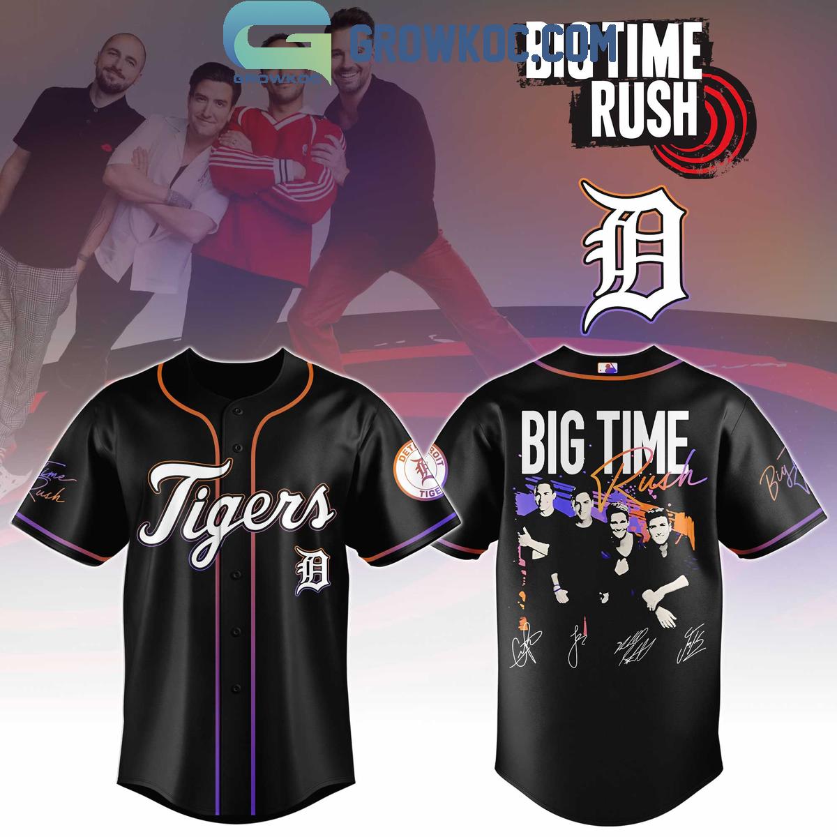 Detroit Tigers x Big Time Rush Tour 2025 Baseball Jersey baseball jersey product view 1